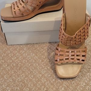 Cole Haan Studio Wedge Sandals - Camel - Size 7B